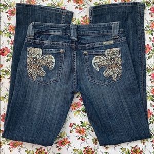 Miss Me Fleur Di Lis Bootcut Jeans Size 28